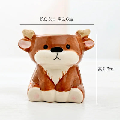 Cartoon Cute Fleshy Flowerpot Desktop Display Potted Container Decoration Gift Balcony Plant Ceramic Creativity