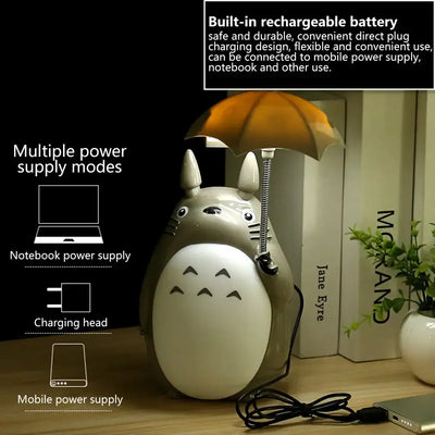Creative Night Lights LED Cartoon Totoro Shape Lamp USB Rechargeable Reading Table Desk Lamps for Kids Gift Home Decor Novelty