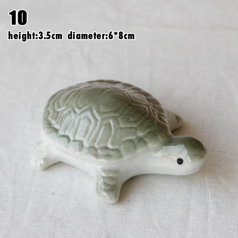 Garden Floating Ceramics Goldfish Creative Ceramic Underglaze Color Hand-painted Turtle Ornament Fish Tank Floating Decor Crafts