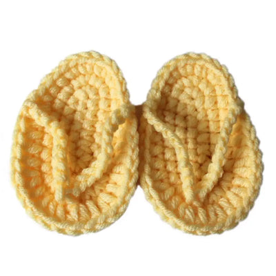 Mini Photography Prop Newborn Baby Solid Color Crochet Flip-Flops Infant Slippers Photo Props Babies Accessories Newborn Photogr