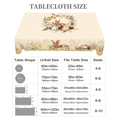 Happy Easter-Themed Waterproof Tablecloth Easter Decorations Spring Bunny Eggs Flowers Farm Truck Table Cloth Dining Table Decor