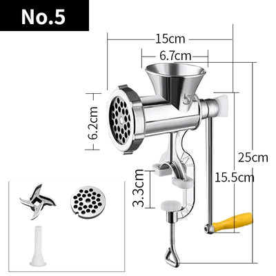 Heavy Duty Hand Operated Manual Kitchen Meat Mincer Noodles Grinder Sausage Filler Fruit Vegetable Beef Sausage Pasta Maker New