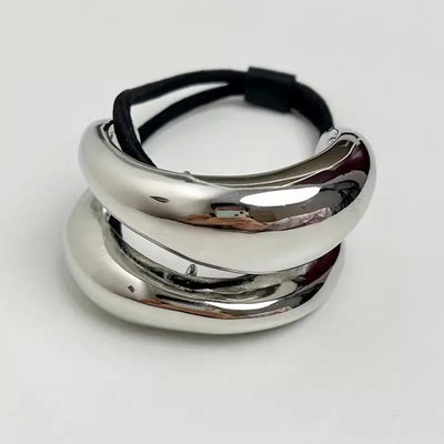 Metal Irregular Double-layer Hair Bands Ropes for Women Headband Elastic HairPins Hairband Fashion Jewelry Hair Accessories Gift