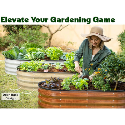 Galvanized Raised Garden Beds Outdoor // 4×2×1 ft Planter Raised Beds for Gardening, Vegetables, Flowers  (Dark Wood Grain)