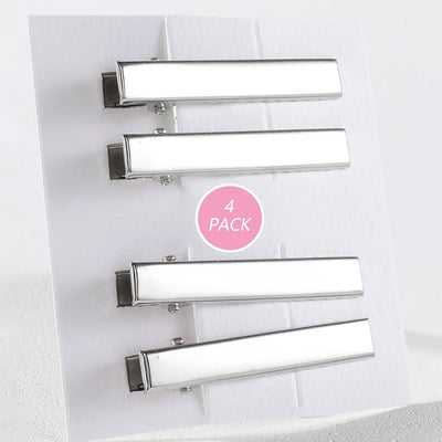 4/24Pcs Silver Y2k Hair Clips for Women Elegant Metal Duckbill Clip Gilrs Hairpins Side Bangs Barrettes Girls Hair Accessories