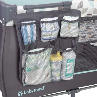 NEW.Trend-E Portable and Compact Newborn Nursery Center Pack and Play Baby Crib with Parent Organizer, Bassinet, and Travel Bag