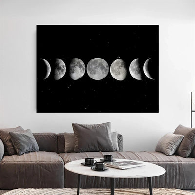 Black White Art Moon Phase Posters Aesthetic Canvas Prints Painting Wall Picture for Living Room Bar Cafe Home Decor Cuadros
